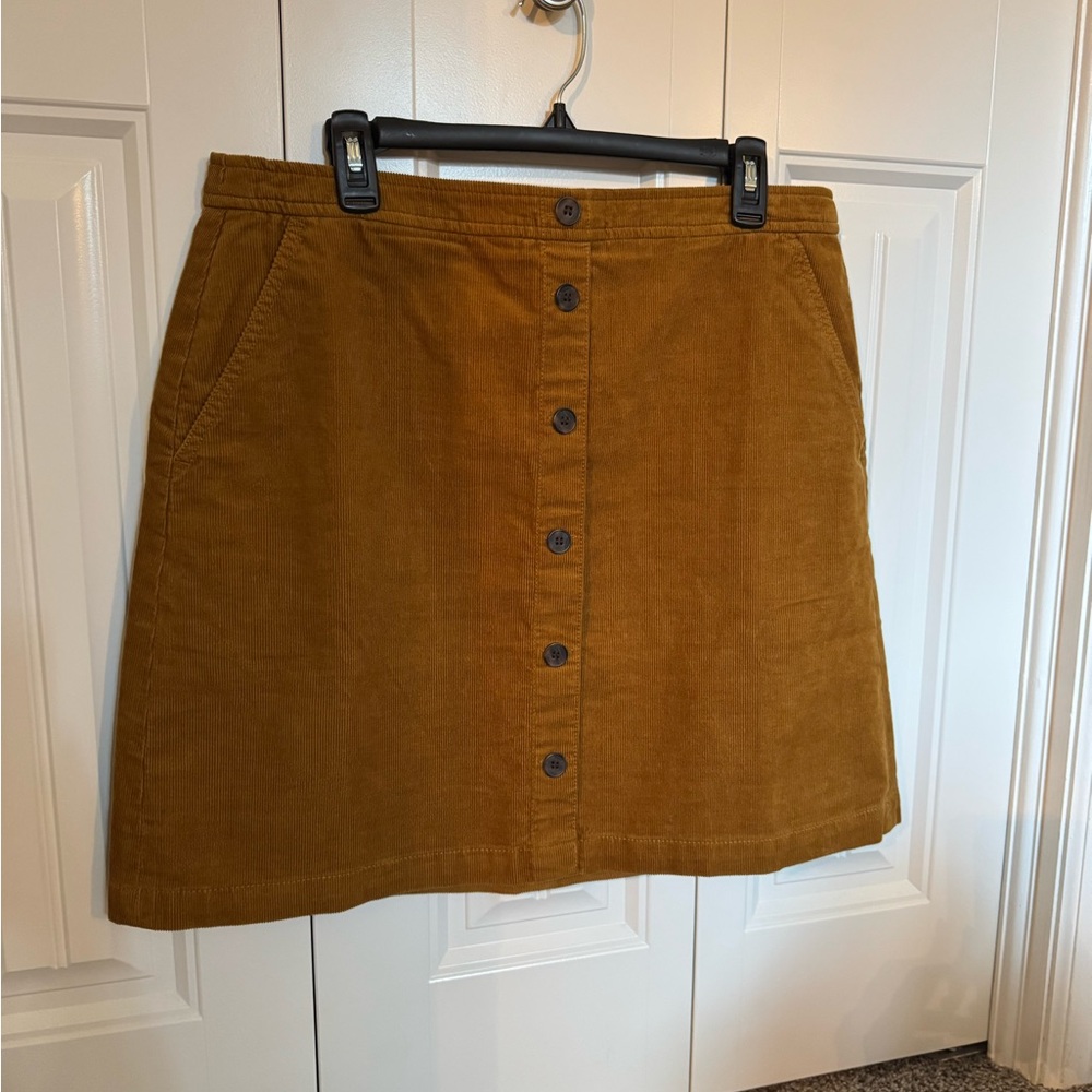 J. Crew Mustard Button-Front Mini Skirt